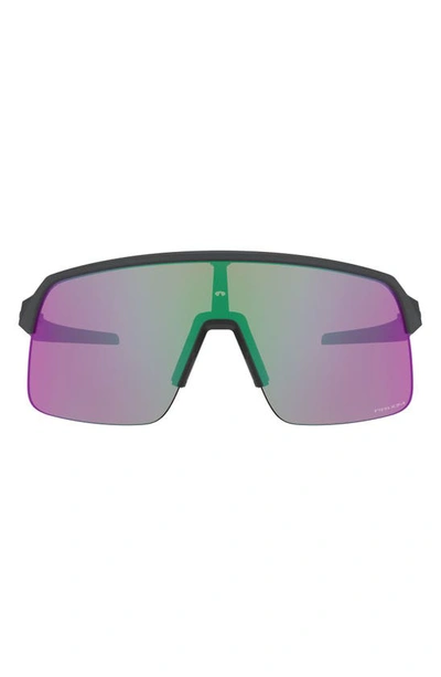Shop Oakley Sutro Lite 139mm Prizm™ Polarized Semi Rimless Wrap Shield Sunglasses In Matte Carbon/ Prizm Golf