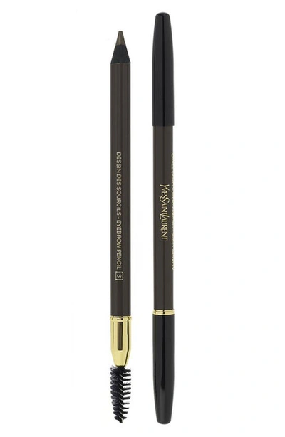 Shop Saint Laurent Eyebrow Pencil In 005 Ebony