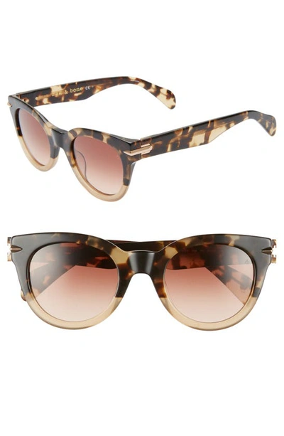 Shop Rag & Bone Core 50mm Cat Eye Sunglasses In Havana Honey