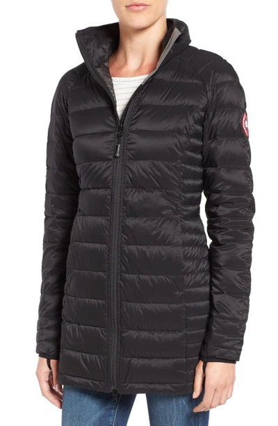 Shop Canada Goose 'brookvale' Hooded Quilted Down Coat In Black/ Graphite