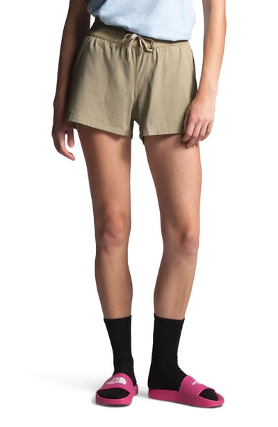 Shop The North Face Aphrodite Motion Water Repellent Shorts In Twill Beige