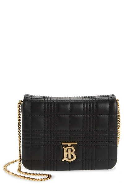 Shop Burberry Micro Lola Quilted Lambskin Bag In Black