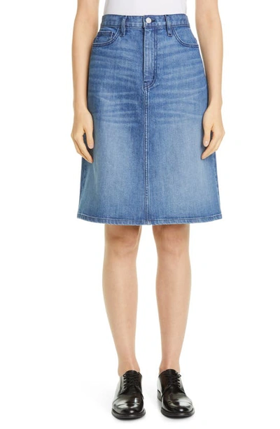 Shop Partow Nico Shadow Pocket Denim Skirt In Indigo