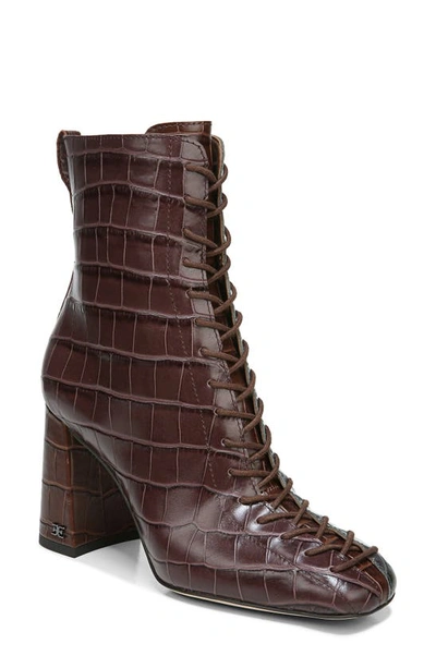 Shop Sam Edelman Carney Lace-up Boot In Mulberry/ Moonlight Grey