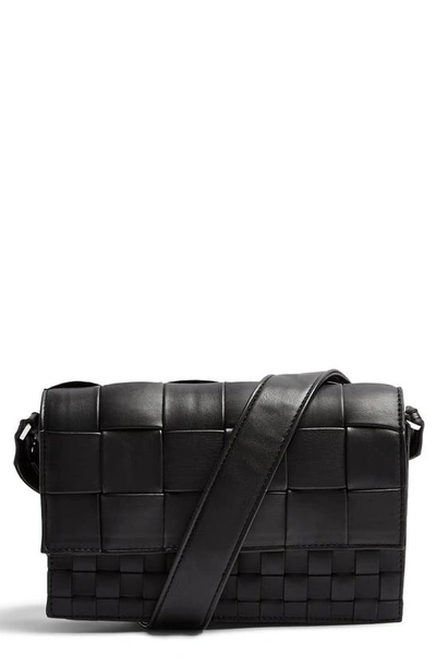 Shop Topshop Mixed Weave Crossbody Bag In Black