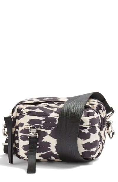 Shop Topshop Micro Zip Sport Crossbody Bag In Leopard