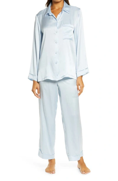Shop Papinelle Silk Pajamas In Pale Blue