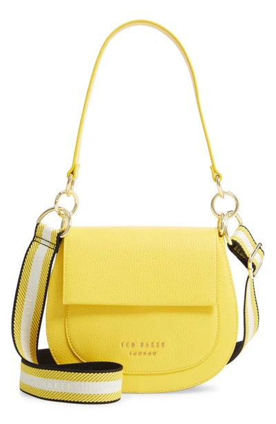 Shop Ted Baker Amali Leather Crossbody Bag In Light Yellow