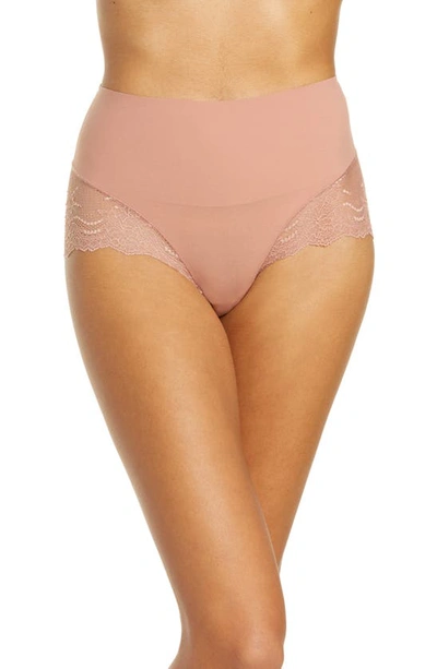 Shop Spanxr Spanx Undie-tectable Lace Hi-hipster Panties In Canyon Rose