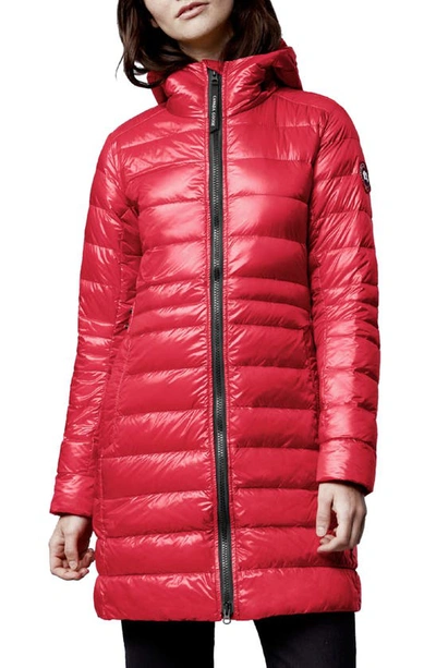 Shop Canada Goose Cypress Packable Hooded 750-fill-power Down Puffer Coat In Red - Rouge