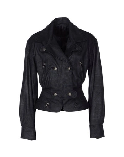 Karl Lagerfeld Leather Outerwear In Black