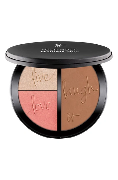Shop It Cosmetics Most Beautiful You Anti-aging Matte Bronzer, Radiance Luminizer & Brightening Blush Palette