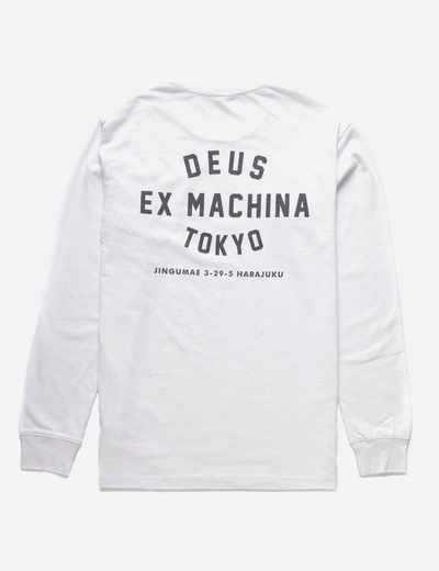 Shop Deus Ex Machina Tokyo Address Long Sleeve T-shirt In White