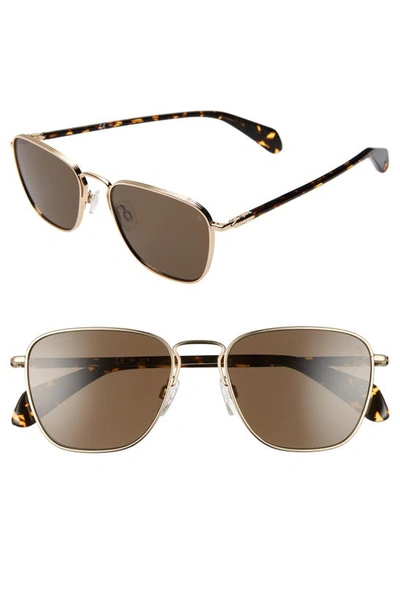 Shop Rag & Bone 54mm Polarized Navigator Sunglasses In Light Gold