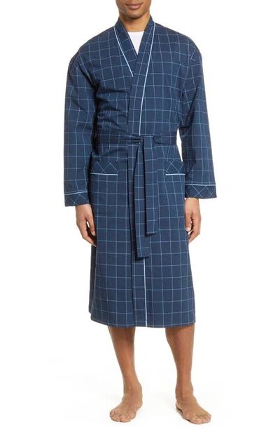 Shop Majestic Stretch Out Lined Robe In Navy