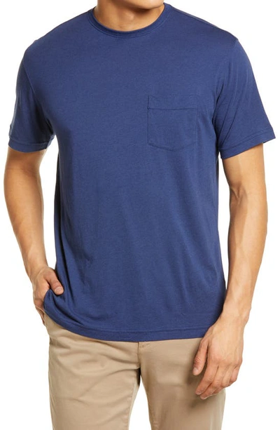 Shop Peter Millar Seaside Pocket T-shirt In Atlantic Blue