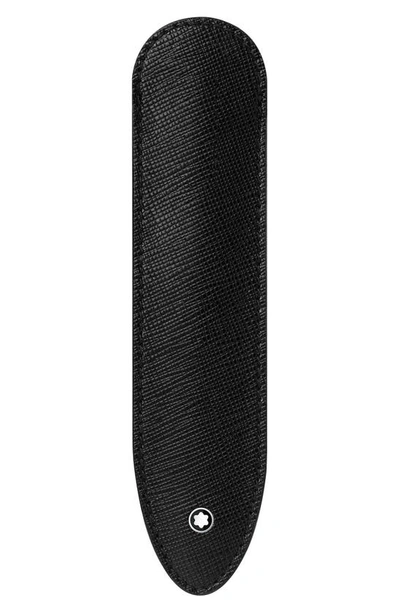 Shop Montblanc Sartorial 1 Leather Pen Sleeve In Black