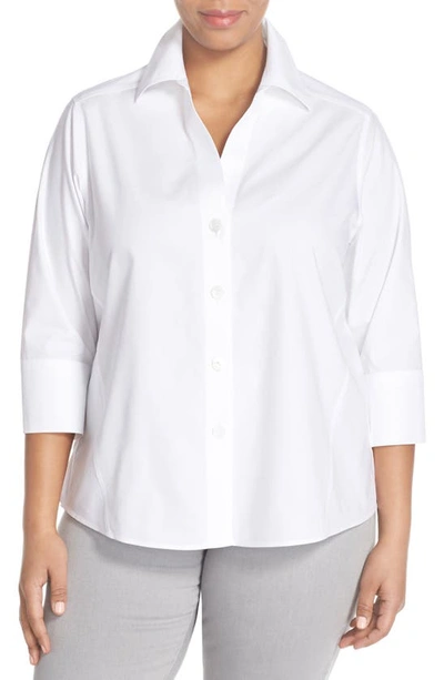 Shop Foxcroft Paityn Non-iron Cotton Shirt In White