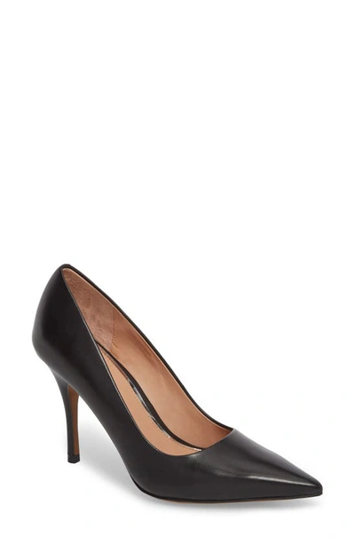 Shop Linea Paolo Payton Pointy Toe Pump In Black Leather
