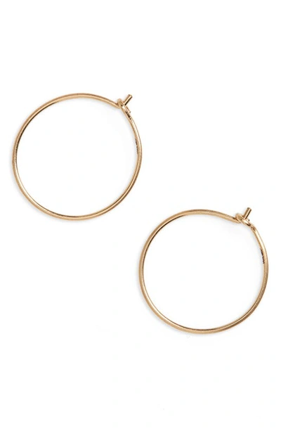 Shop Madewell Delicate Wire Hoop Earrings In Gold