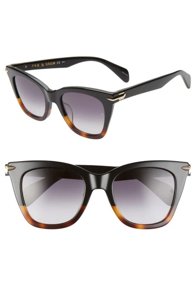 Shop Rag & Bone 52mm Sunglasses In Black Havana/ Grey Gradient