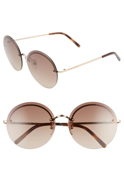 Shop The Marc Jacobs 60mm Round Sunglasses In Dkhavana/ Brown Gradient