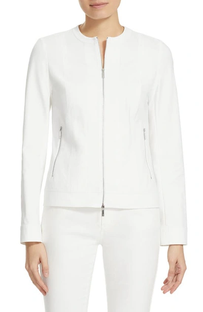 Shop Lafayette 148 Kyle Topstitch Detail Jacket In White