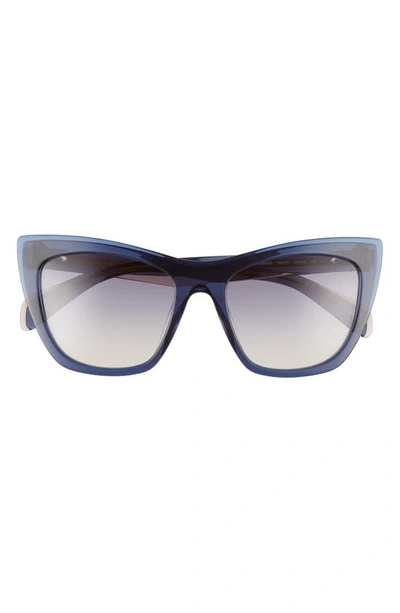 Shop Rag & Bone 53mm Gradient Cat Eye Sunglasses In Blue/ Sand/ Grey Fuschia Grad