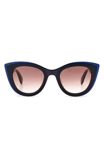 Shop Rag & Bone 49mm Gradient Cat Eye Sunglasses In Black / Mauve/ Dark Grey Grad