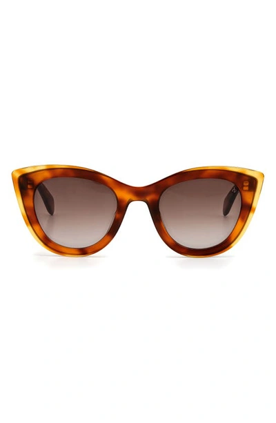 Shop Rag & Bone 49mm Gradient Cat Eye Sunglasses In Red Havana/ Brown Gradient