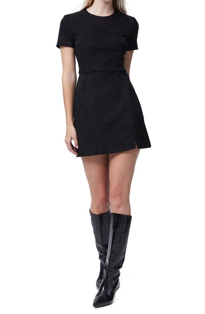 Shop French Connection Patty Faux Suede Minidress In Black