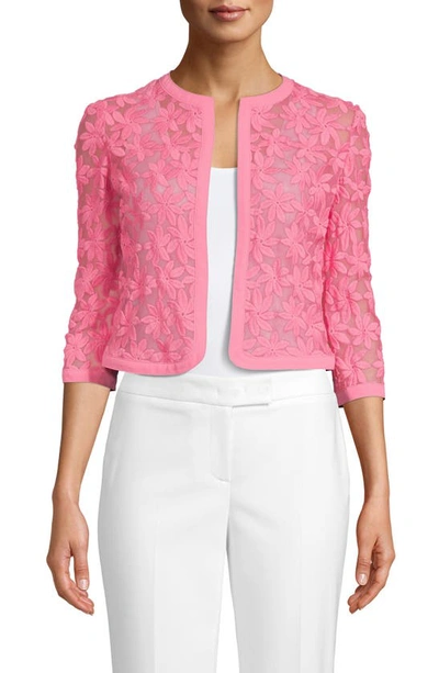 Shop Anne Klein Lace Open Front Cardigan In Camellia