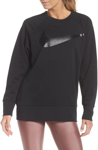 Shop Nike Dry Swoosh Sweatshirt In Black/ Black/ Black/ Black