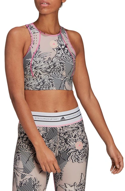 Shop Adidas By Stella Mccartney Truepurpose Racerback Sports Bra In Pink/ Multi