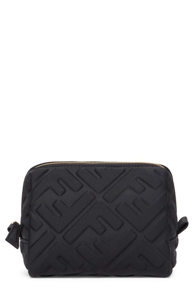 Shop Fendi Small Trapezio Ff Cosmetics Case In Nero Oro