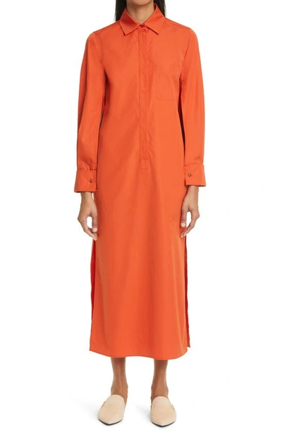 Shop Max Mara Odile Long Sleeve Midi Shirtdress In Orange