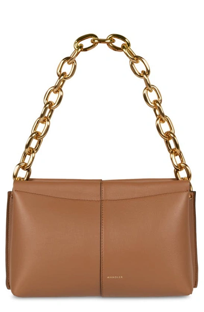 Shop Wandler Mini Carly Chain Strap Leather Shoulder Bag In Amber