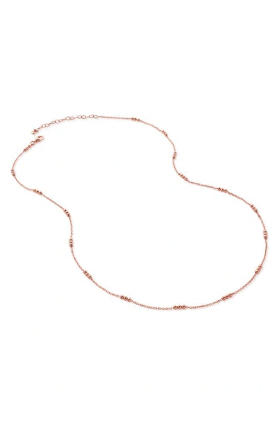 Shop Monica Vinader Triple Beaded Chain Necklace In Rose Gold