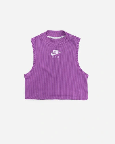 Nike Air Ribbed Turtle Neck Tank Top In Violet Purple | ModeSens