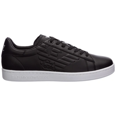 Shop Ea7 Men's Shoes Leather Trainers Sneakers  Classic Cc In Black