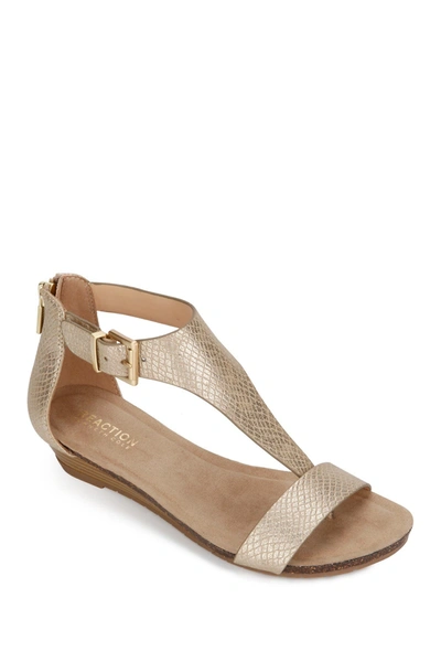 Shop Kenneth Cole Reaction Reaction Kenneth Cole Great Gal T-strap Sandal In Soft Gold