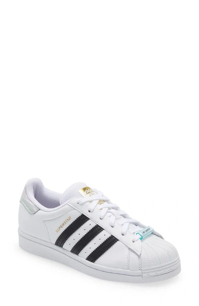 Shop Adidas Originals Superstar Sneaker In White/ Core Black/ Green