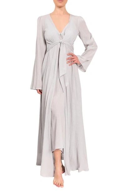 Shop Everyday Ritual Diane Cotton Duster Robe In Mist