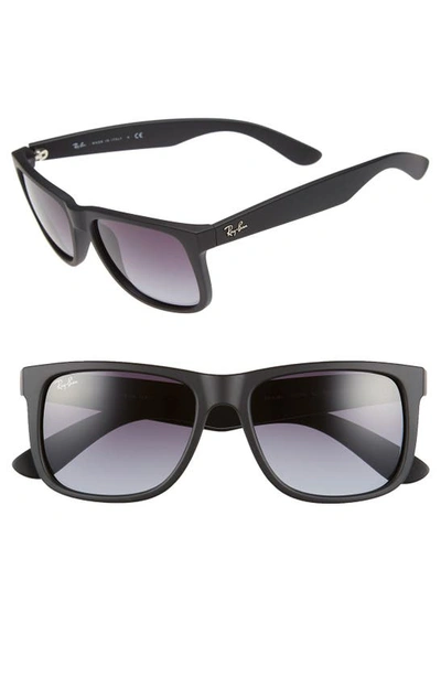 Shop Ray Ban Justin Classic 54mm Sunglasses In Black Rubber/ Grey Gradient