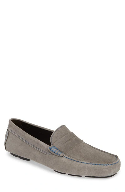 Shop To Boot New York Driving Shoe In Grey Suede/ Leather
