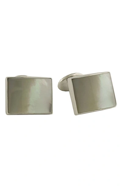 David Donahue Sterling Silver Cuff Links In Mother Of Pearl