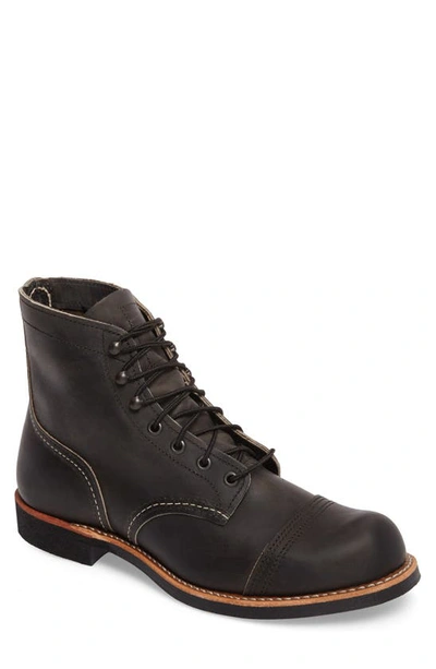 Shop Red Wing Iron Ranger Cap Toe Boot In Charcoal Leather