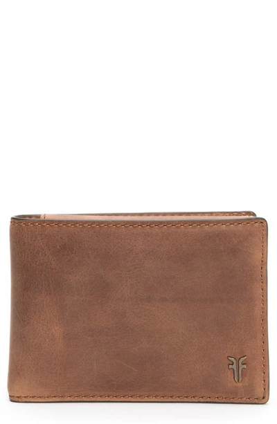 Shop Frye Holden Leather Passcase Wallet In Whiskey
