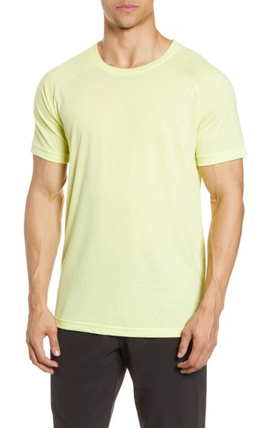 Shop Alo Yoga The Triumph Crewneck T-shirt In Shock Yellow