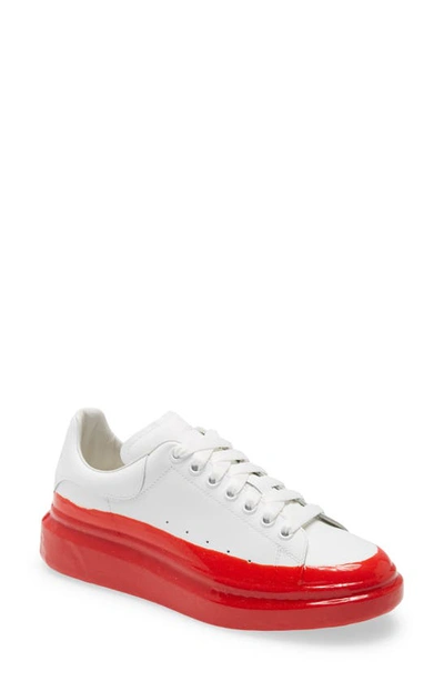 Shop Alexander Mcqueen Oversized Sneaker In White/lust Red